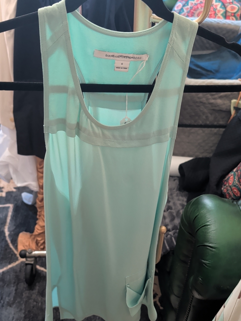 Diane Von Furstenberg Mint Slip Chemise